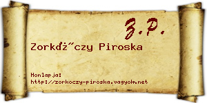 Zorkóczy Piroska névjegykártya