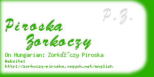 piroska zorkoczy business card